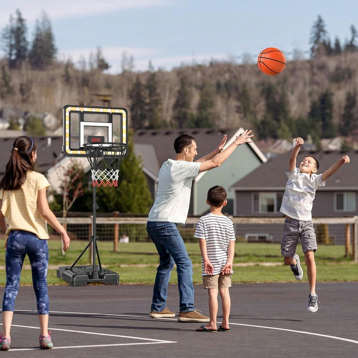 Adjustable Kids Basketball Hoop with Scoreboard product view 9