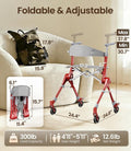 Ultra Lightweight Foldable Rollator for Adults – Z35 Walkers with Dual X-Design Supports 300 lbs Includes Carry Bag