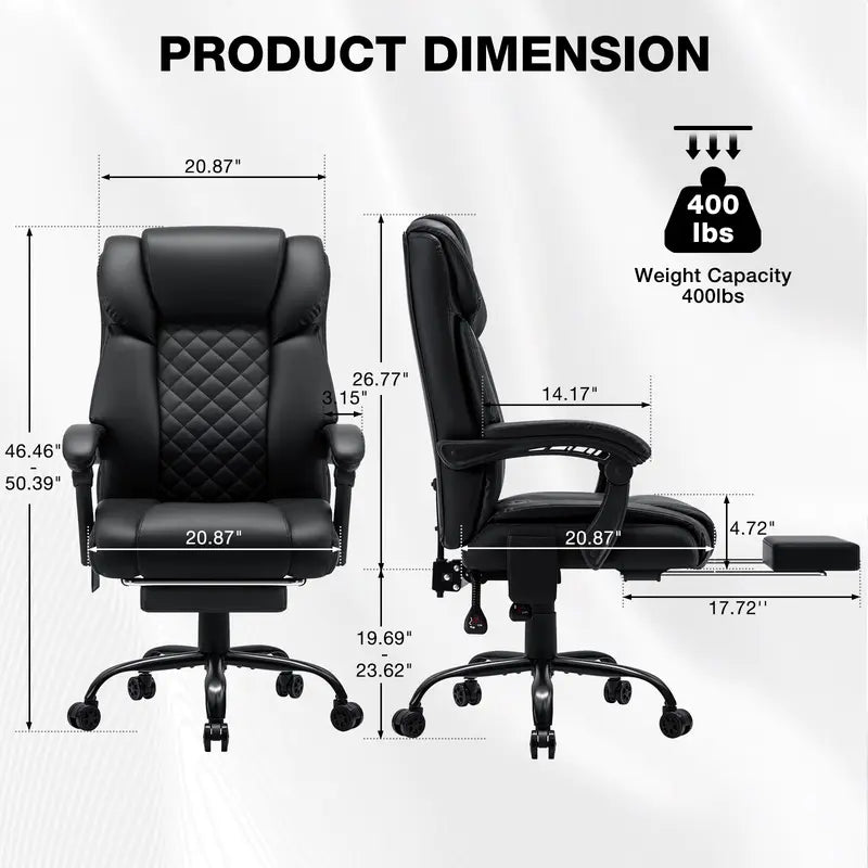 Ergonomic Reclining Office Chair with Footrest product view 3