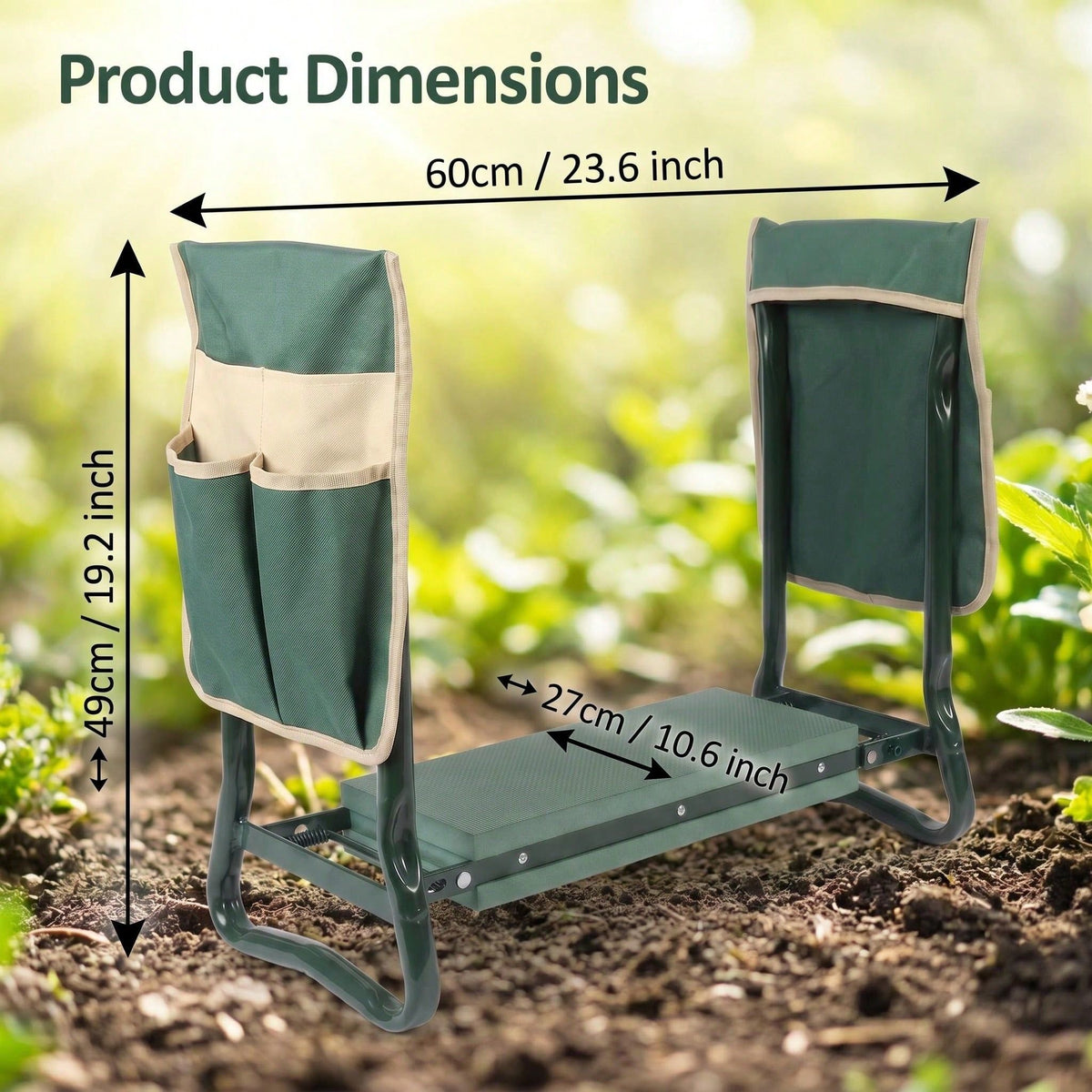 Foldable Garden Kneeler Bench with Tool Storage product view 3