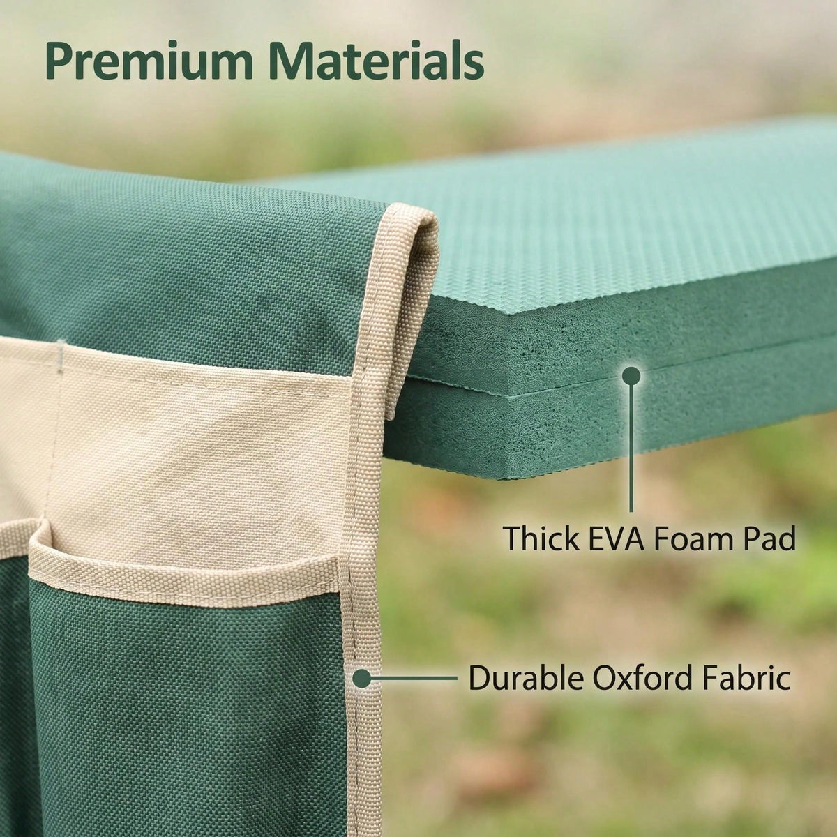 Foldable Garden Kneeler Bench with Tool Storage product view 4