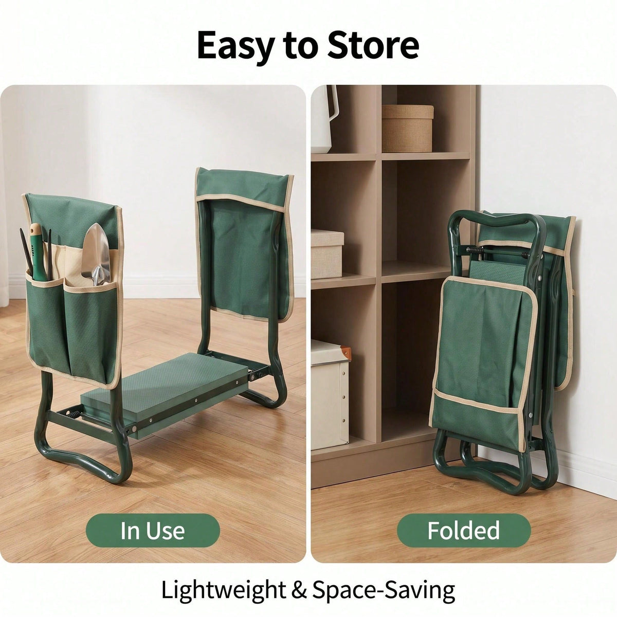 Foldable Garden Kneeler Bench with Tool Storage product view 6