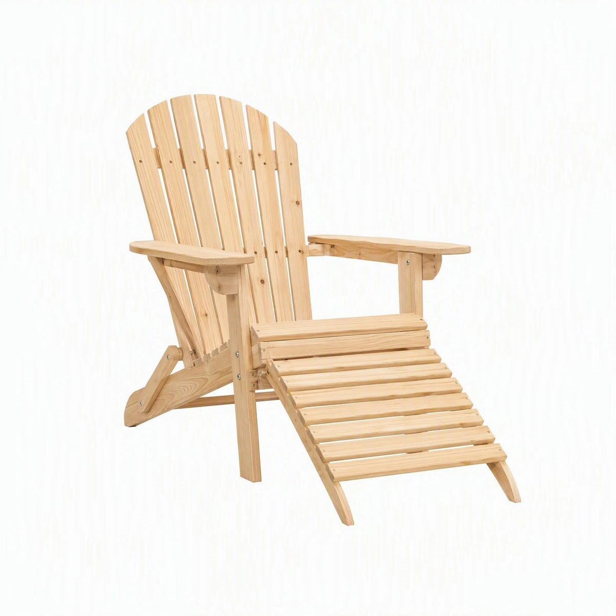 Folding Wooden Adirondack Chair with Footrest product view 6