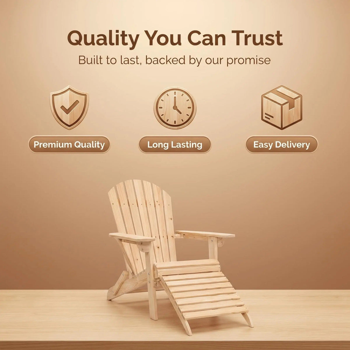 Folding Wooden Adirondack Chair with Footrest product view 11