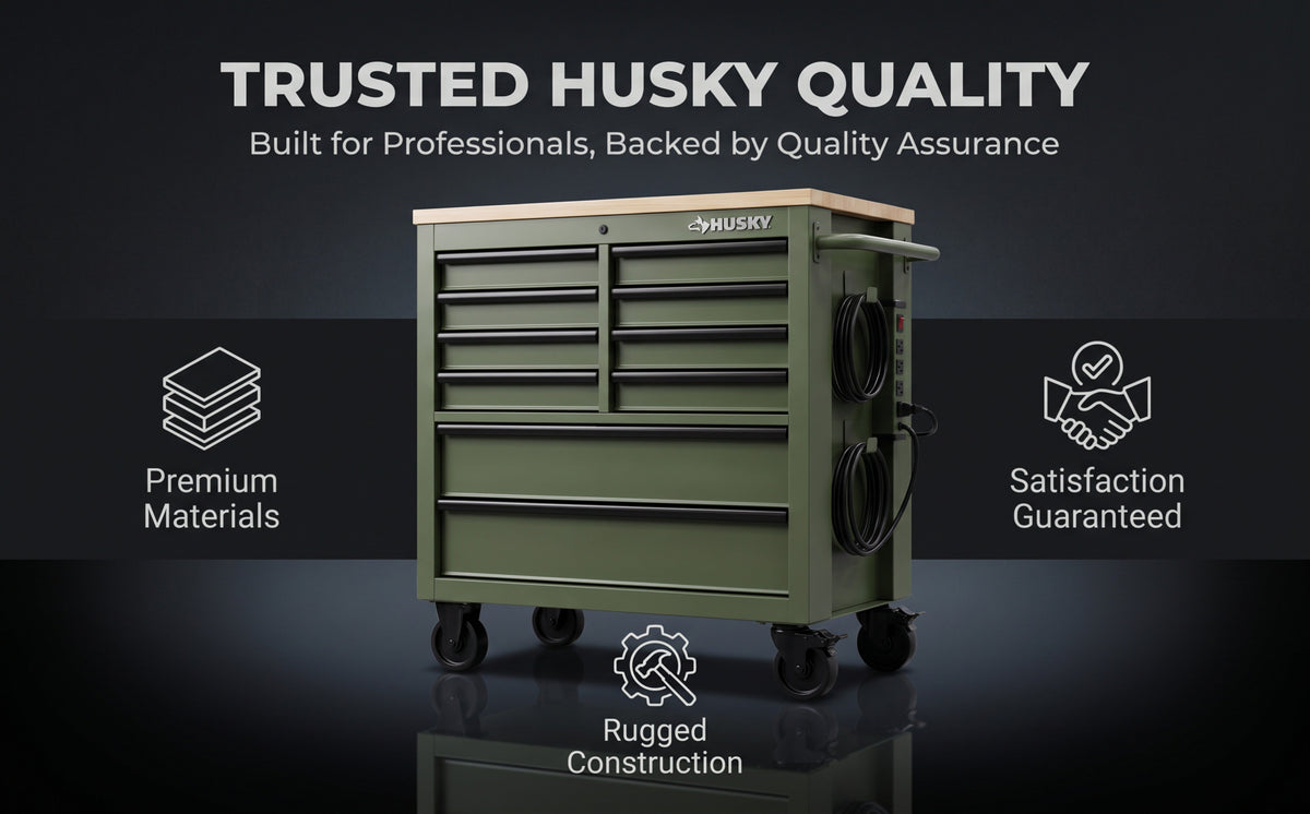 Rolling Tool Cabinet with Wooden Worktop product view 2